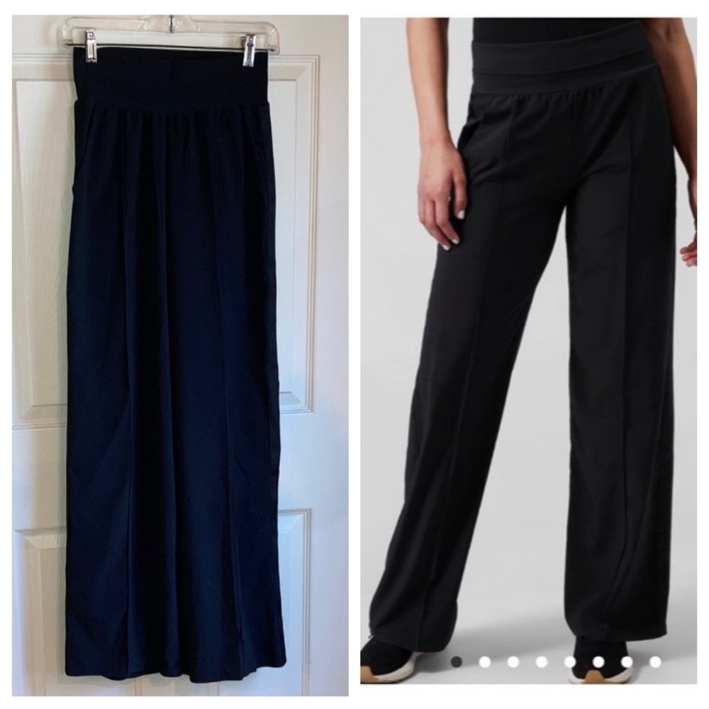 NWT Athleta Nolita Wide Leg Bottoms Pants Slacks Navy sz 0